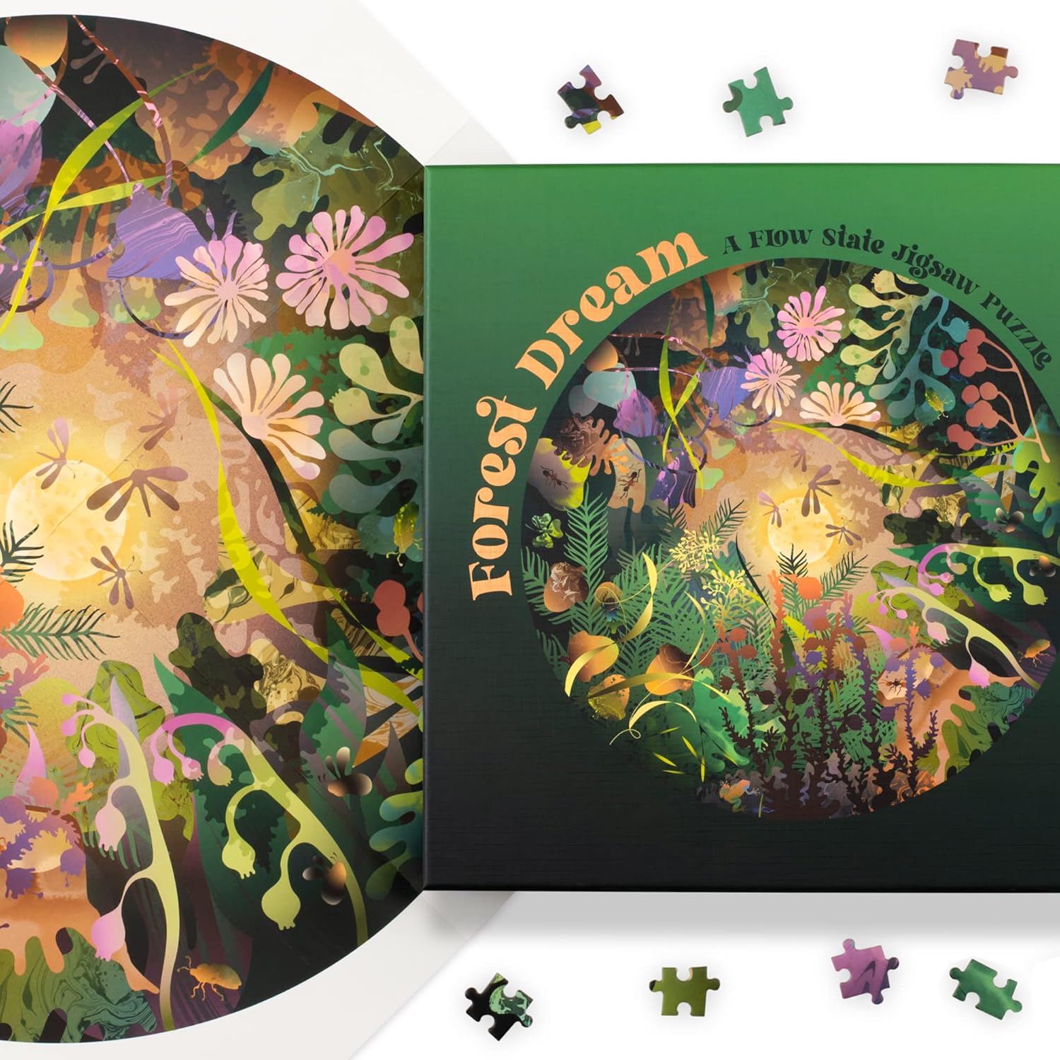 Forest Dream: A Flow State Circular Jigsaw Puzzle Puzzle